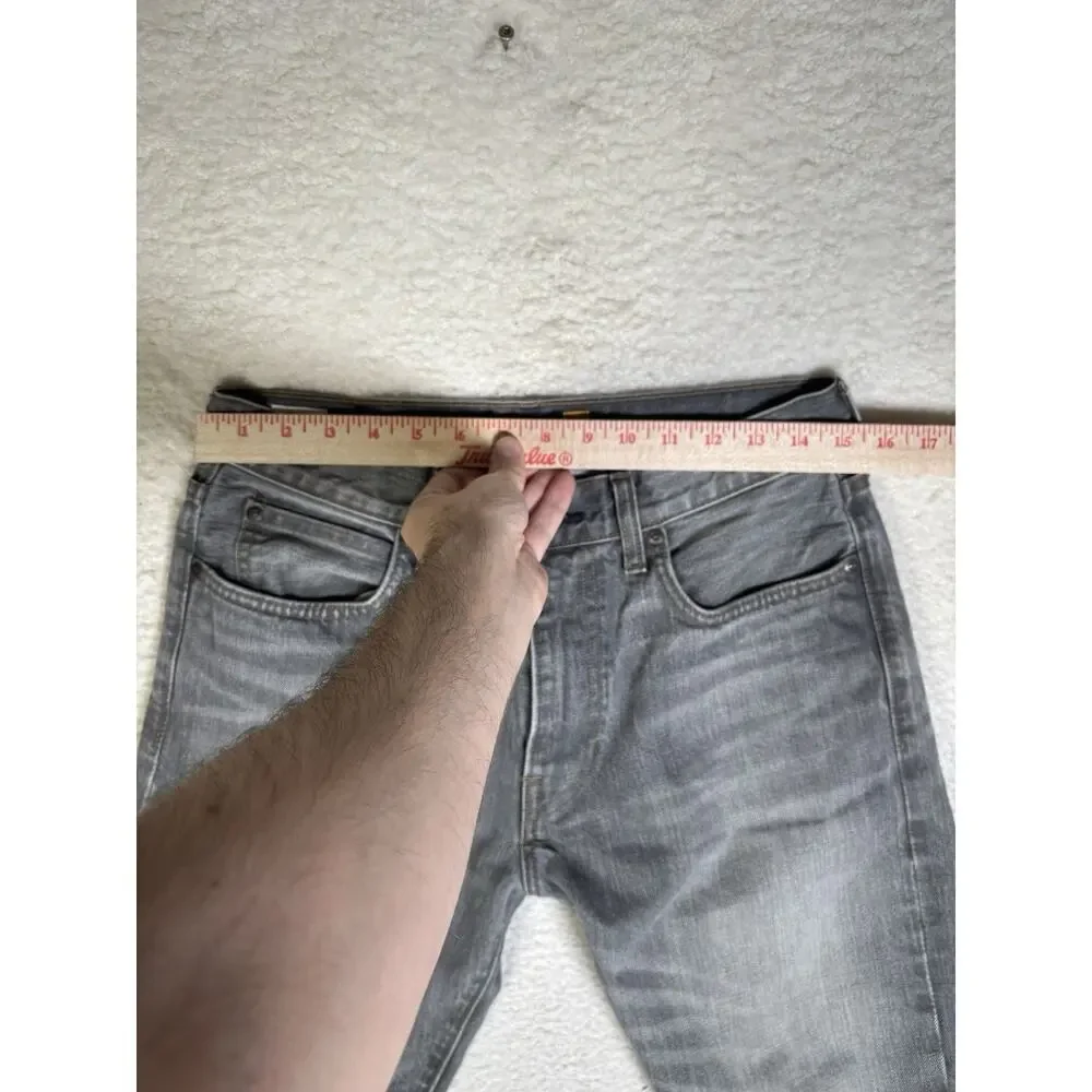 J Crew 770 Jeans Mens 30x34 Gray Kaihara Japanese Denim Slim Fit Straight Leg